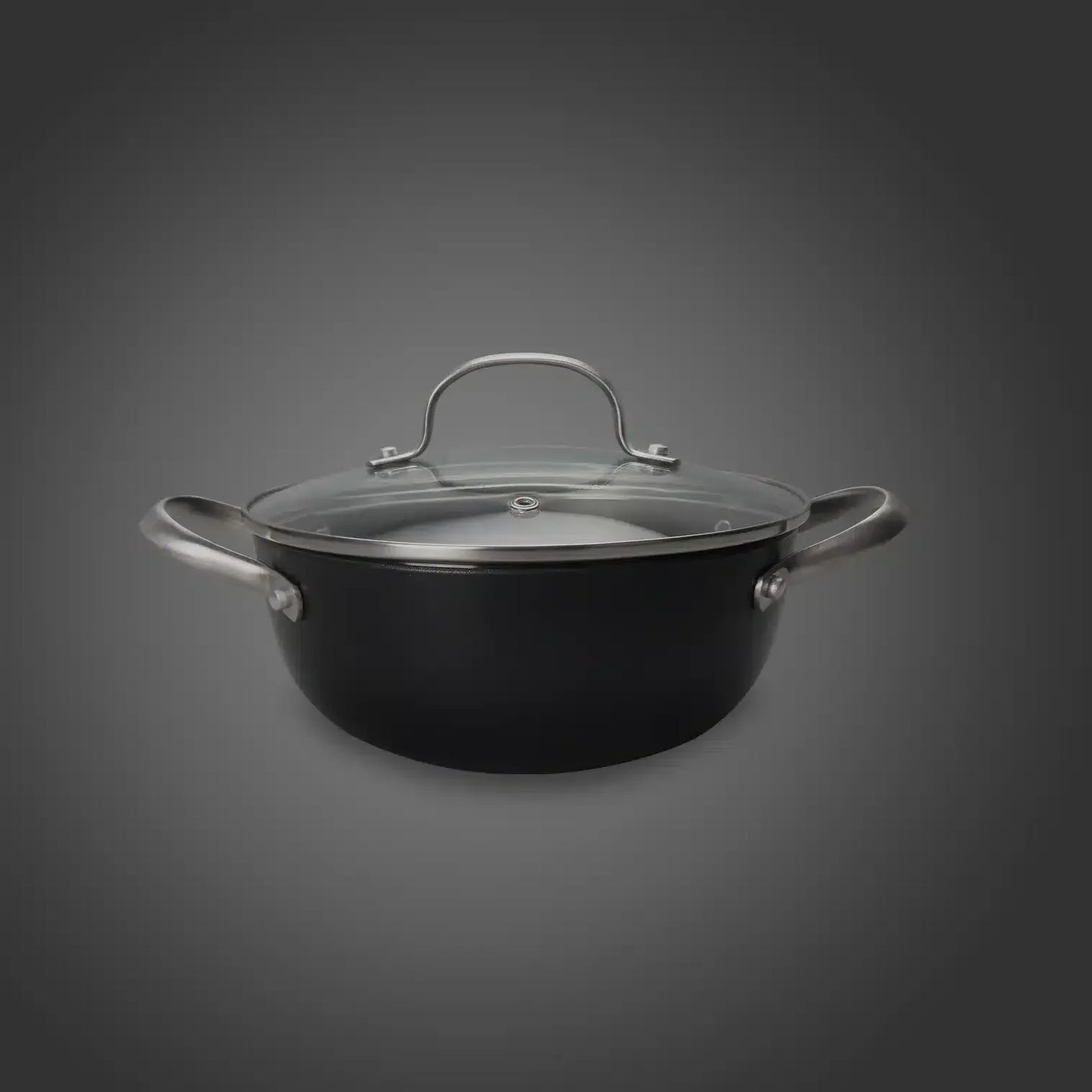 Cratita din fonta tip fagure cu capac de sticla OTI, diametru 20cm, capacitate 2l 181653 / OTI 0014