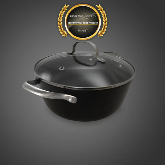 Cratita din fonta tip fagure cu capac de sticla OTI, diametru 24cm, capacitate 3.5L 181654 / OTI 0015