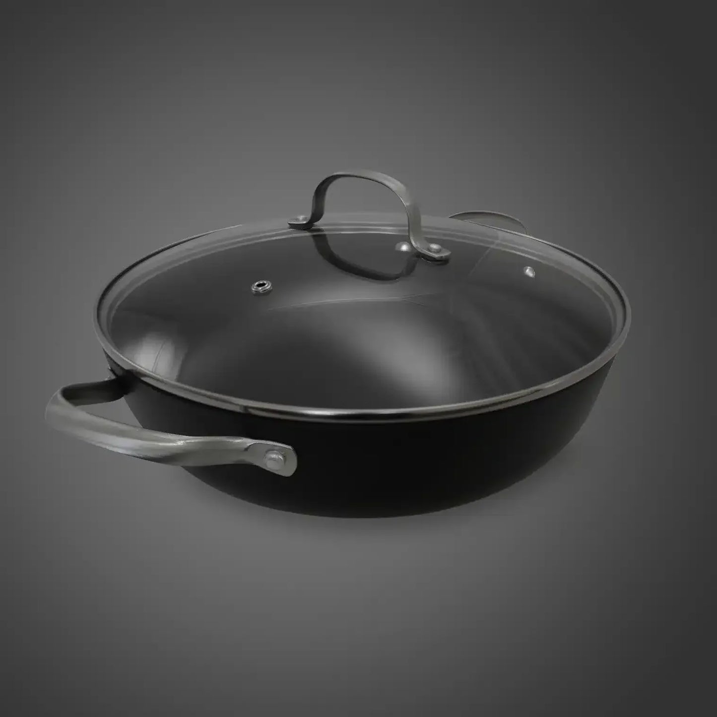 Cratita din fonta tip fagure cu capac de sticla OTI, diametru 30cm, capacitate 4.5L 181655 / OTI 0016