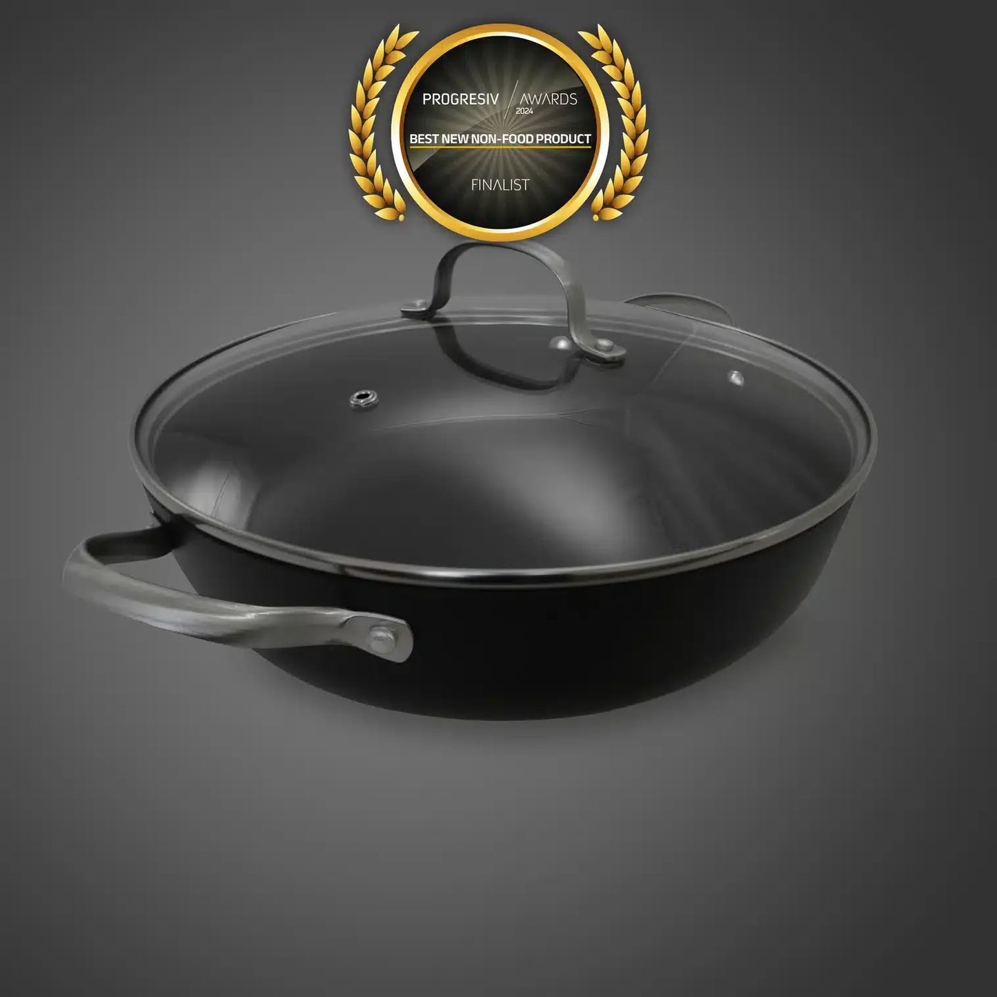 Cratita din fonta tip fagure cu capac de sticla OTI, diametru 30cm, capacitate 4.5L 181655 / OTI 0016