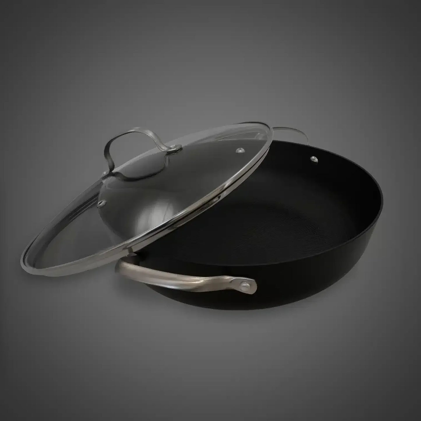 Cratita din fonta tip fagure cu capac de sticla OTI, diametru 30cm, capacitate 4.5L 181655 / OTI 0016