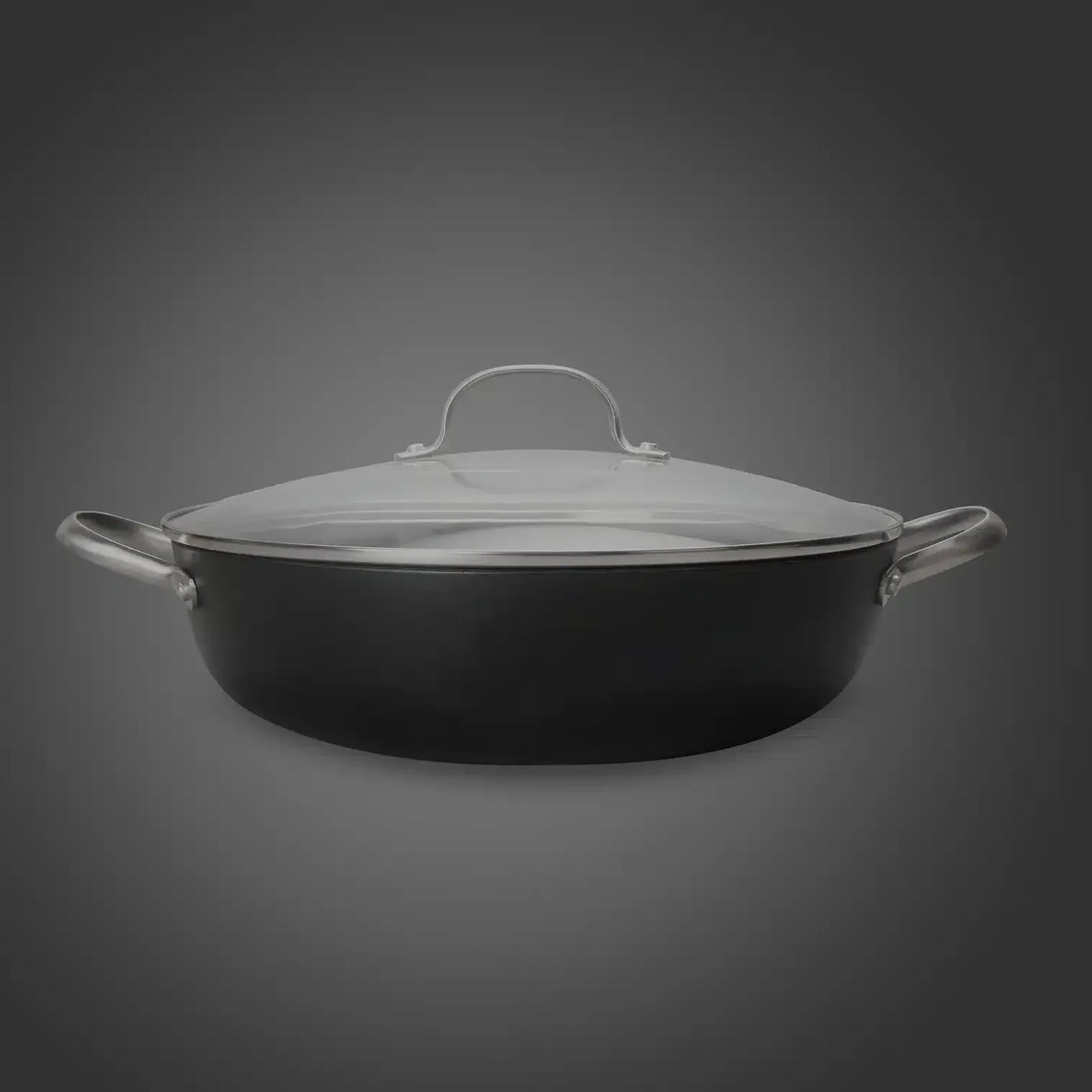 Cratita din fonta tip fagure cu capac de sticla OTI, diametru 30cm, capacitate 4.5L 181655 / OTI 0016