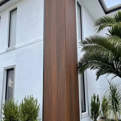Lambriu decorativ WPC, reliefat, pentru exterior, montaj rapid, rezistenta ridicata, Naimeed D7491, 280x22x2.6cm, Stejar gri
