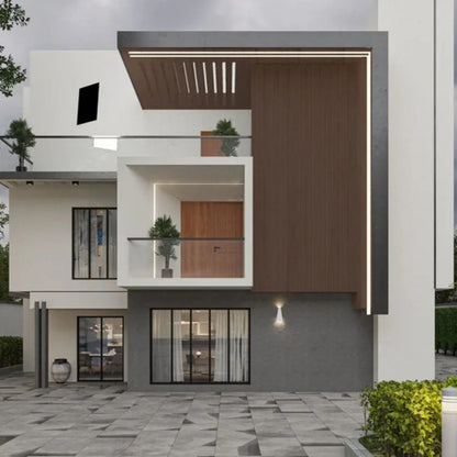 Lambriu decorativ WPC, reliefat, pentru exterior, montaj rapid, rezistenta ridicata, Naimeed D7491, 280x22x2.6cm, Stejar gri
