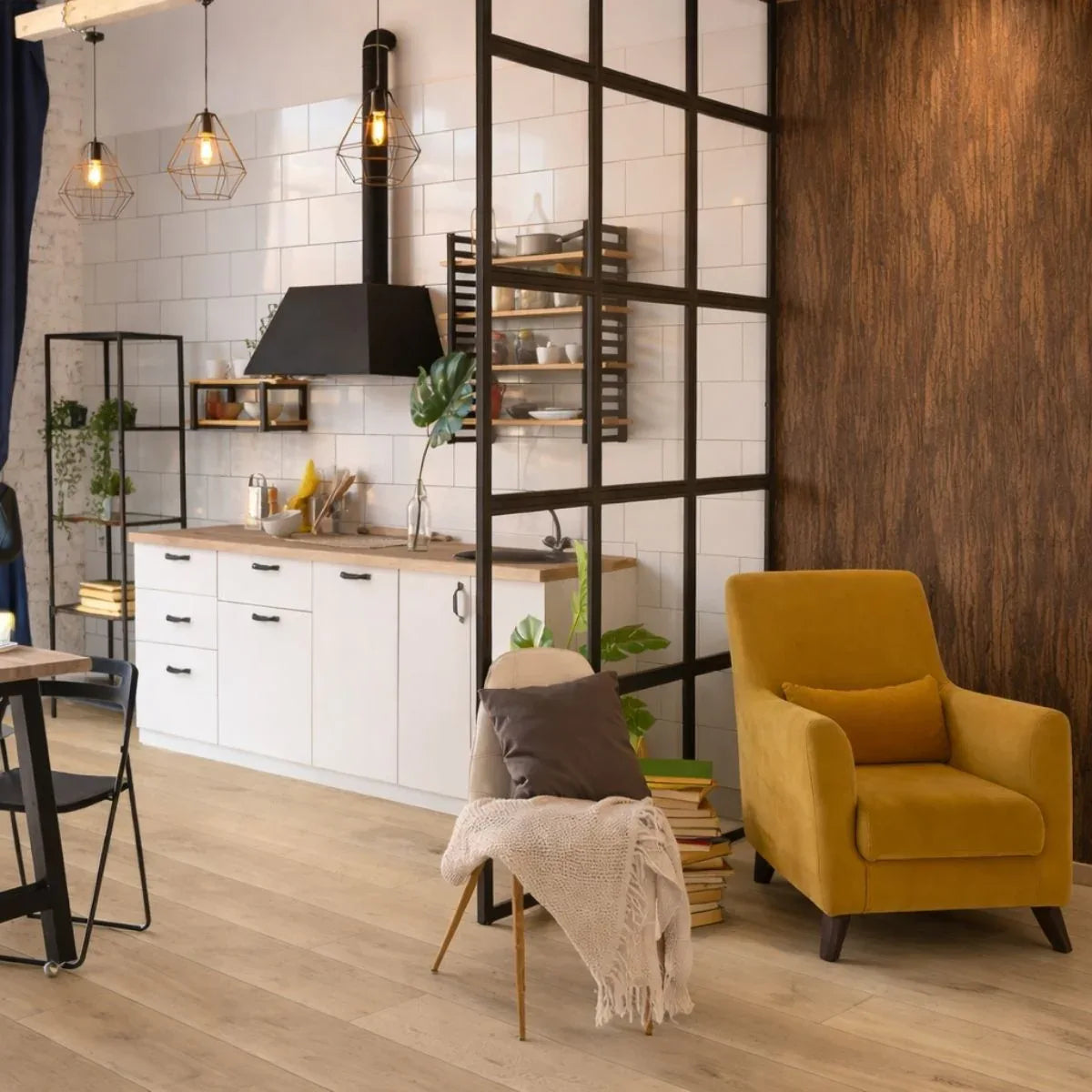 Panou SPC, Lambriu Bambú, Carbonat de Calciu si PVC, Naimeed D7733, antibacterian, ignifug si rezistent la umiditate, Dimensiuni 122x280cm, 7.8mm grosime