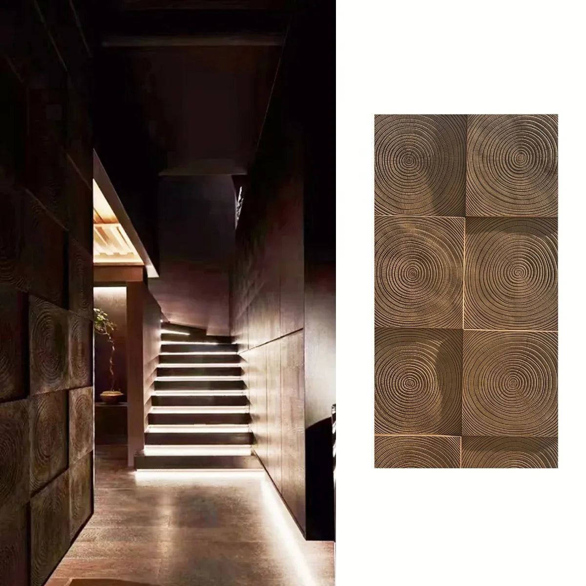 Panou decorativ 3D, imitatie lemn, ultraușor, Naimeed D7588, pentru interior și exterior, 120x60x2cm, Gri