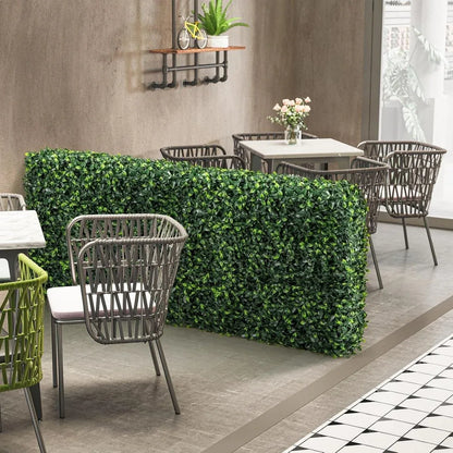 Gard din plante artificiale/ imitatie gard viu, cu structura din metal, Naimeed D7455, dimensiuni 158x56x33cm