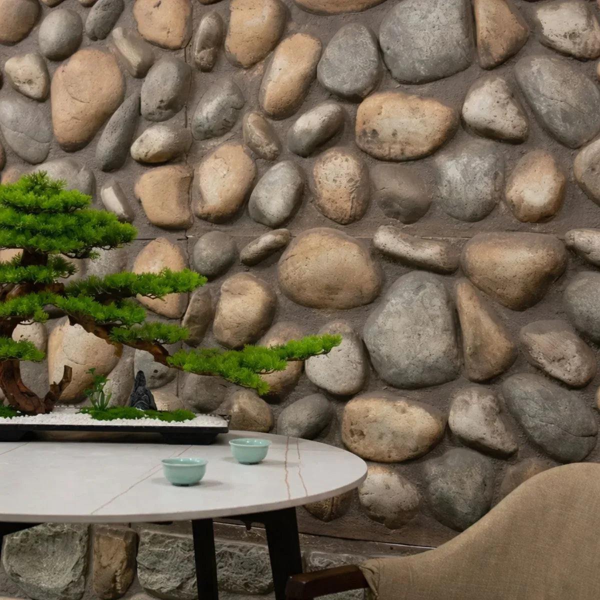 Panou decorativ 3D, efect piatră naturală, ultraușor, Naimeed D7575, pentru interior și exterior, 120x60x5.7cm, Gri