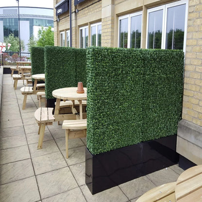 Gard din plante artificiale/ imitatie gard viu, cu structura din metal, Naimeed D7455, dimensiuni 158x56x33cm