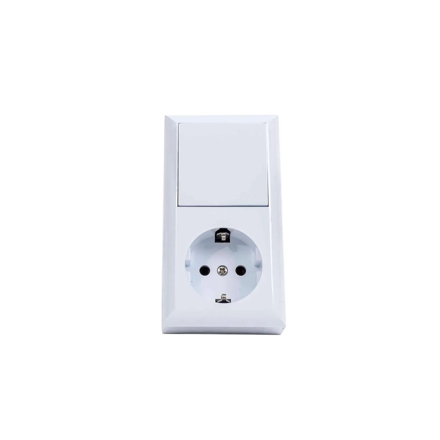 Intrerupator simplu plus priza cu CP PT QUATRIC, 16A, 250V / QC-06-0314