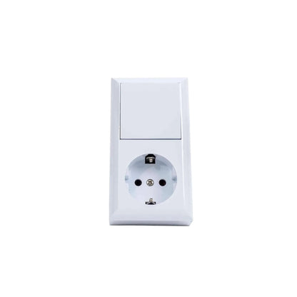 Intrerupator simplu plus priza cu CP PT QUATRIC, 16A, 250V / QC-06-0314