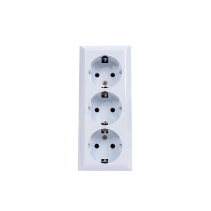 Priza tripla cu CP PT QUATRIC, 16A, 250V / QC-6-0312