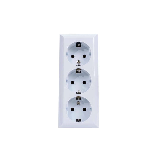 Priza tripla cu CP PT QUATRIC, 16A, 250V / QC-6-0312