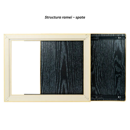Capac tablou pentru contor electric, Naimeed D7286, mascare tablou electric, design modern si elegant, 30x40x2.8cm, rama aurie