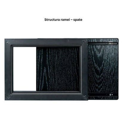 Capac tablou pentru contor electric, Naimeed D7306, mascare tablou electric, design modern si elegant, 50x60x2.8 cm, rama neagra