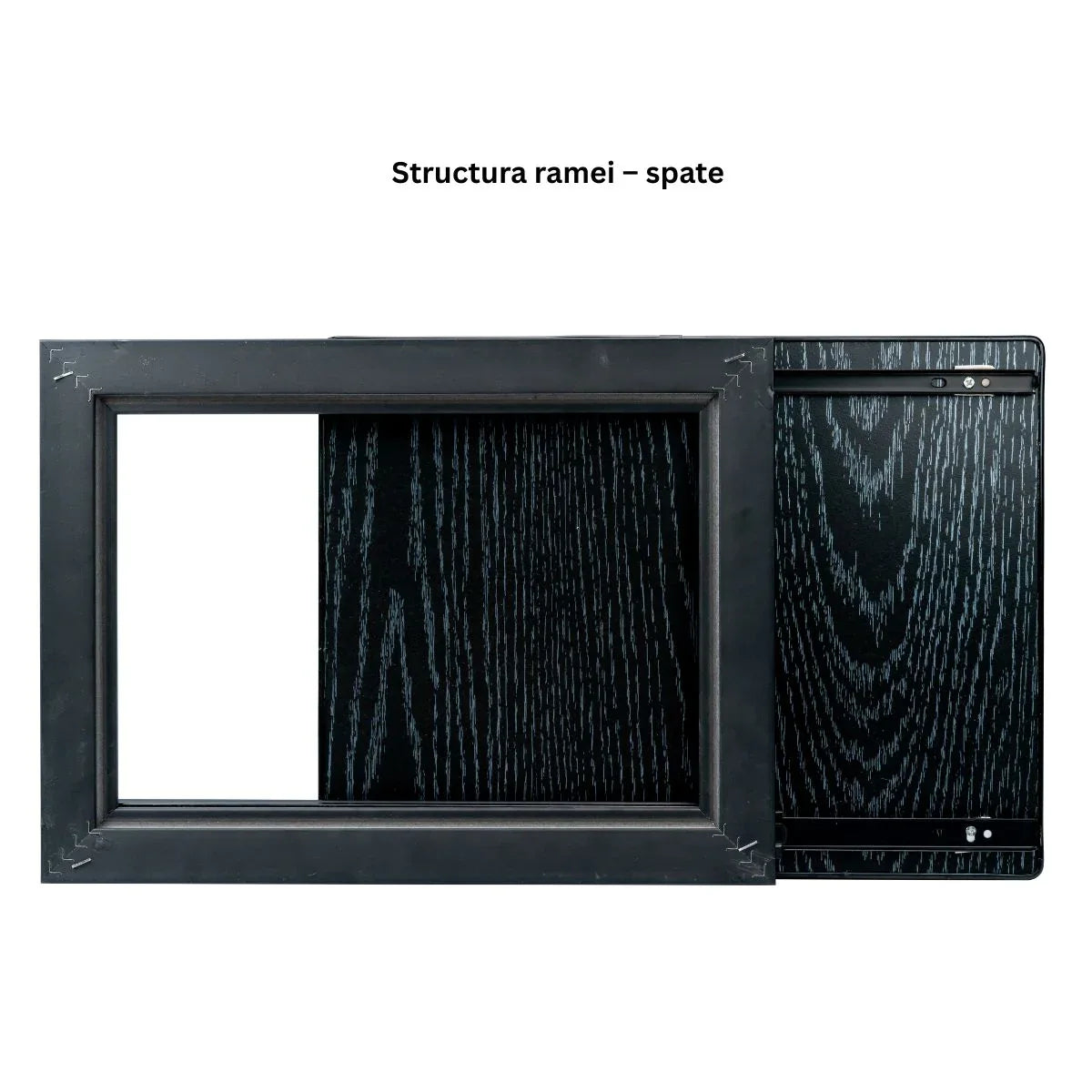 Capac tablou pentru contor electric, Naimeed D7304, mascare tablou electric, design modern si elegant, 50x60x2.8 cm, rama neagra