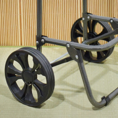 Carucior de piata pliabil, Naimeed D4946, 2 roti, 62 L, Negru/Alb