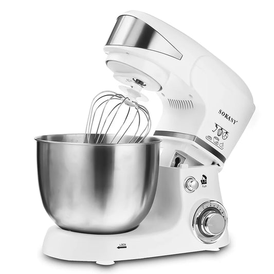 Robot de bucatarie Sokany SC-206, 1000W, bol inox 5L, 6 trepte de viteza, Alb