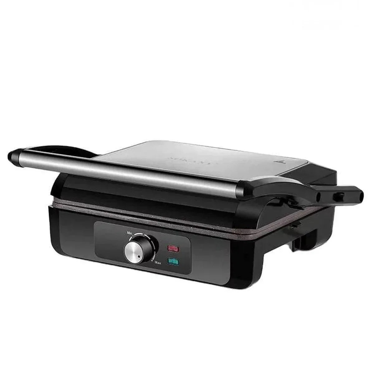 Gratar electric dublu Sokany SK-230, 2200 W, placi anti-aderente, Negru/Inox