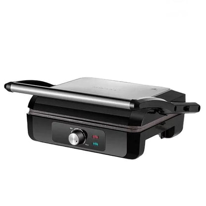Gratar electric dublu Sokany SK-230, 2200 W, placi anti-aderente, Negru/Inox