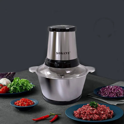 Tocator electric Sokany SK-7002A, 700 W, 4 lame din otel inoxidabil de inalta calitate, 2L, recipient din Inox, Negru