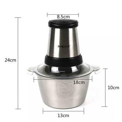 Tocator electric Sokany SK-7002A, 700 W, 4 lame din otel inoxidabil de inalta calitate, 2L, recipient din Inox, Negru