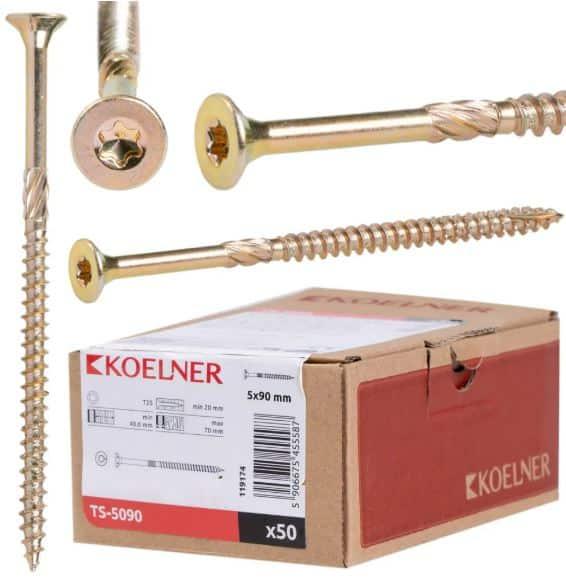 Șurub dulgherie, 6x140 mm, pentru lemn, TS, zincat, 50buc / TS-6140