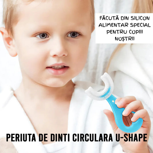 Periuta de Dinti Circulara U-shape, pentru Copiii de 2-6 ani, Albastra