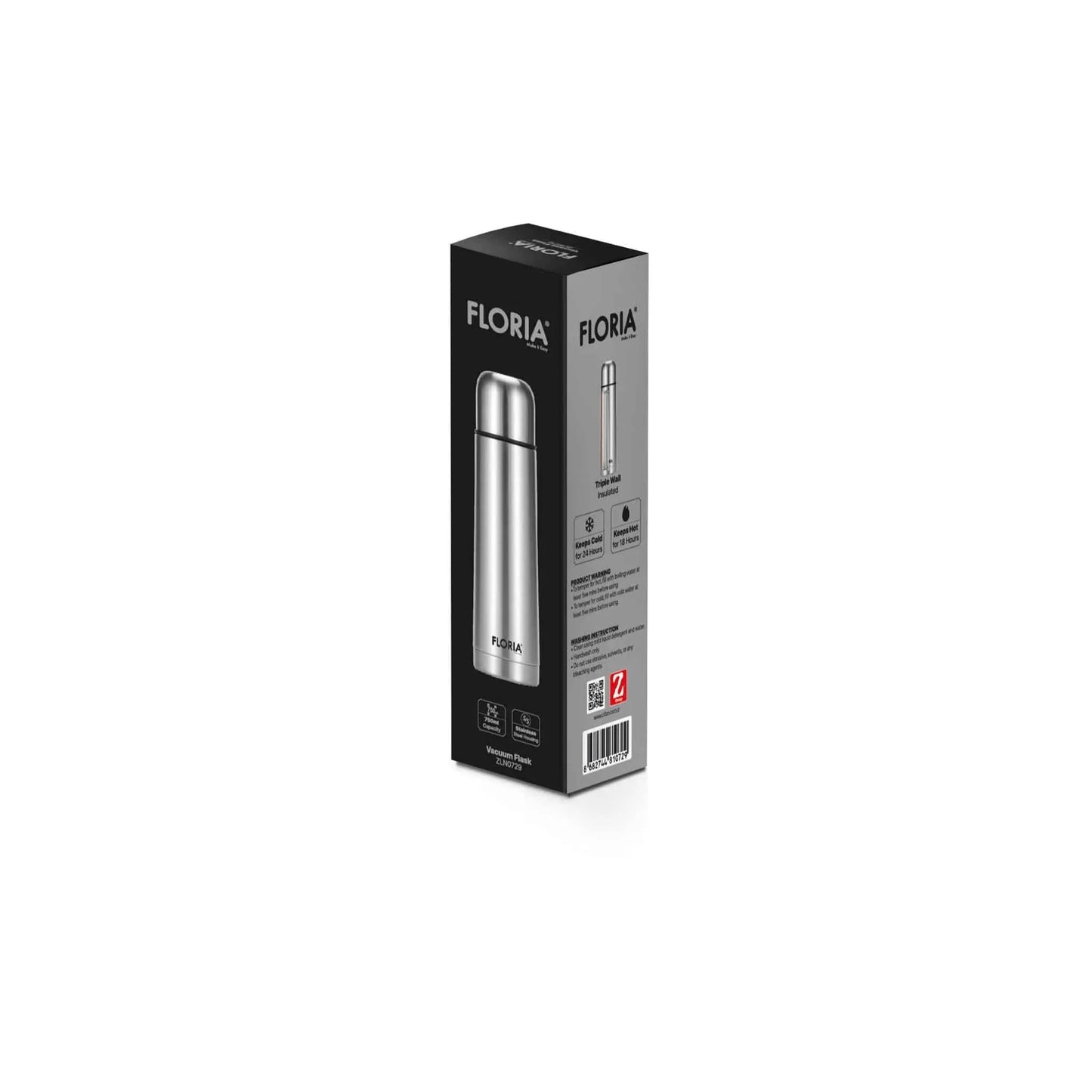 Termos din inox, FLORIA capac functie pahar, capacitate 750ml / ZLN 0729