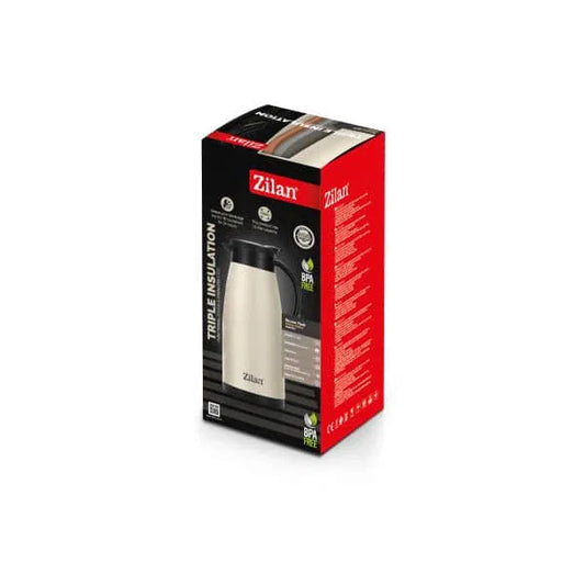Termos tip ceainic ZILAN, capacitate 1.5L, crem / ZLN 0783