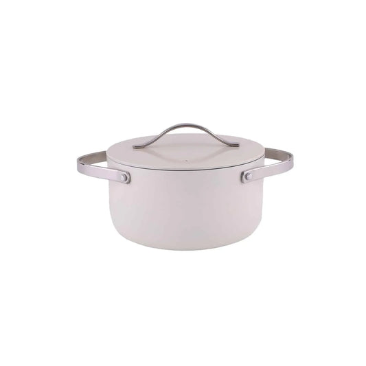 Oala cu capac ZILAN, interior din ceramica, diametru 20cm, capacitate 2l, crem / ZLN 0866