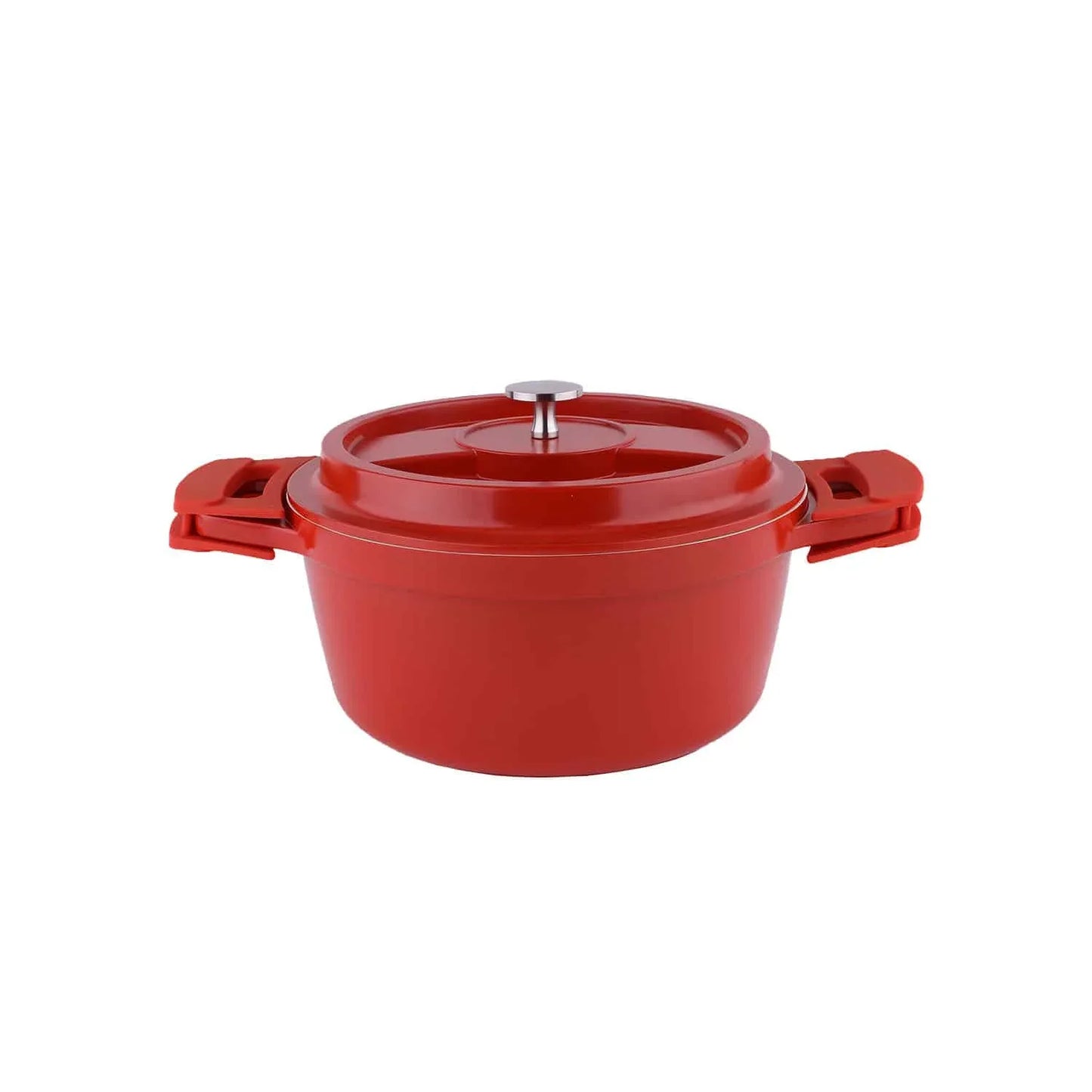 Oala cu capac ZILAN, din ceramica, diametru 24cm, capacitate 3.5l, rosu / ZLN 0897