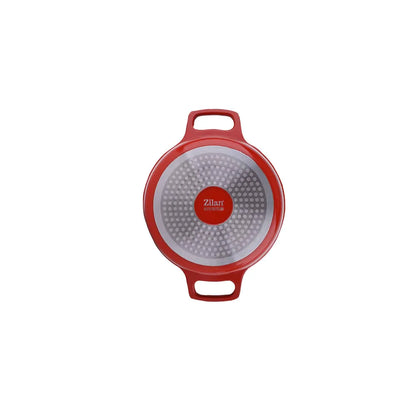 Oala cu capac ZILAN, din ceramica, diametru 24cm, capacitate 3.5l, rosu / ZLN 0897