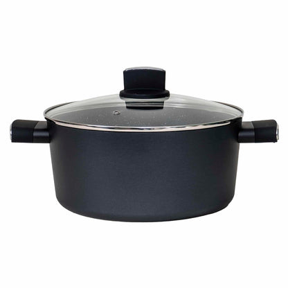 Set oale, 9 piese din aluminiu, compus din 4 oale cu manere ,1 tigaie, 4 capace sticla termorezistente / ZLN 0942
