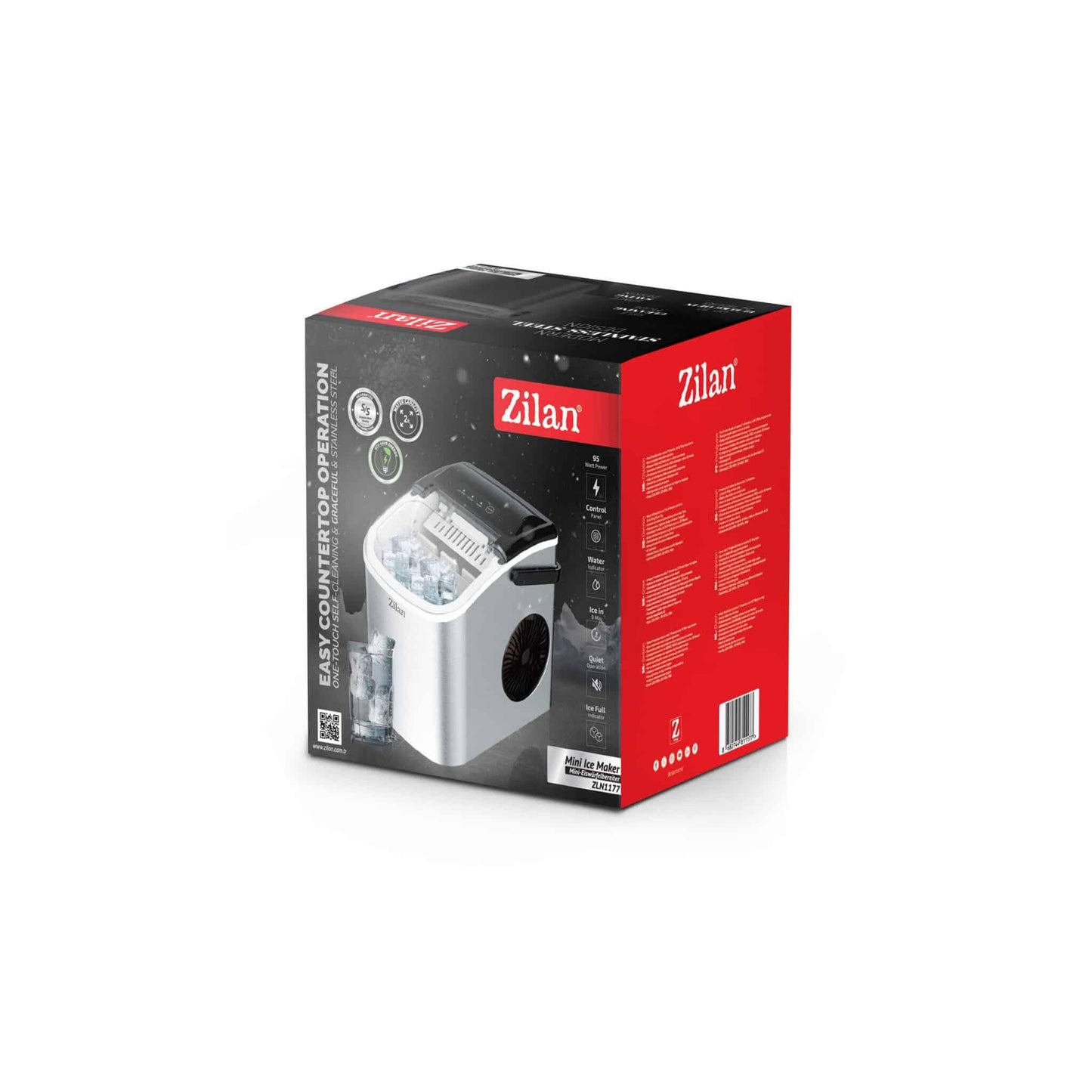 Mini aparat de facut gheata ZILAN, putere 95W, gri / ZLN 1177