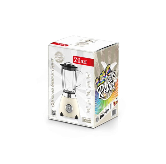 Blender RETRO, capacitate 1.5 L, putere 500W, lame din otel, crem ZILAN / ZLN 1207