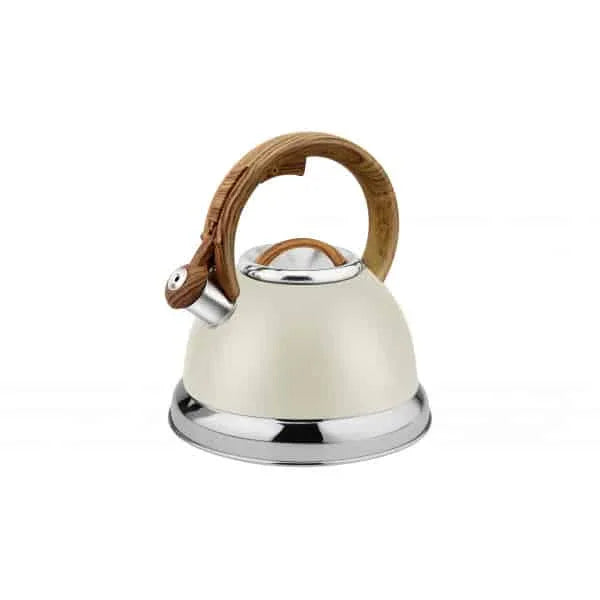 Ceainic din inox cu fluier RETRO capacitate 3.5l, exterior polishat, crem ZILAN / ZLN 1290