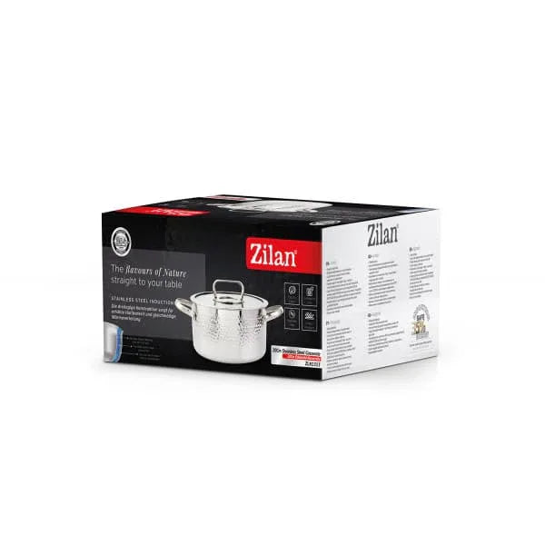 Oala din otel inoxidabil cu capac de sticla, capacitate 2.5L, diametru 20cm ZILAN / ZLN 1313