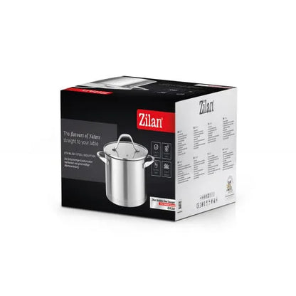 Oala din inox cu capac de sticla, capacitate 5.5L, diametru 24cm ZILAN / ZLN 1368