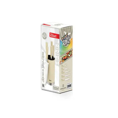 Set 5 cutite din otel inoxidabil, plus suport, crem ZILAN / ZLN 1610