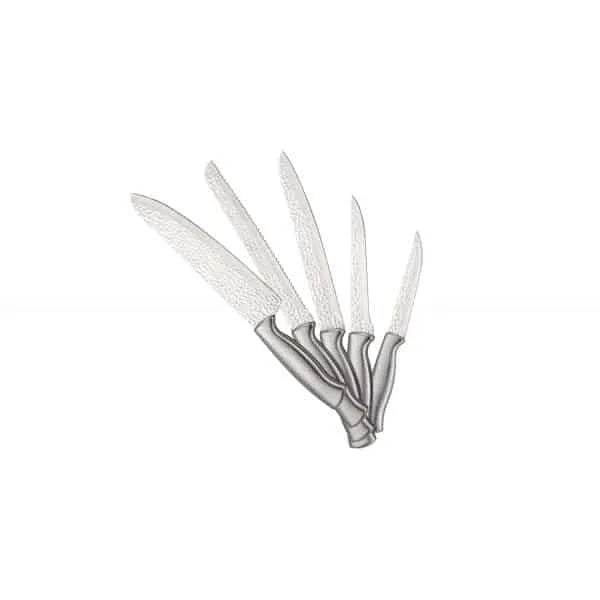 Set 5 cutite din otel inoxidabil, plus suport din bambus ZILAN / ZLN 1641