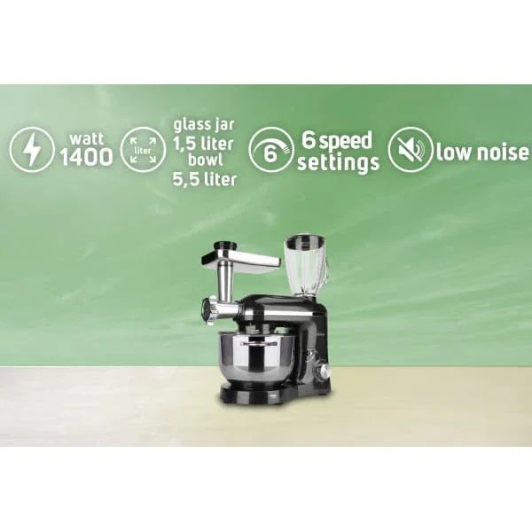 Mixer, blender si masina de tocat, 6+1 nivele de control al vitezei, putere 1400W / ZLN 1772