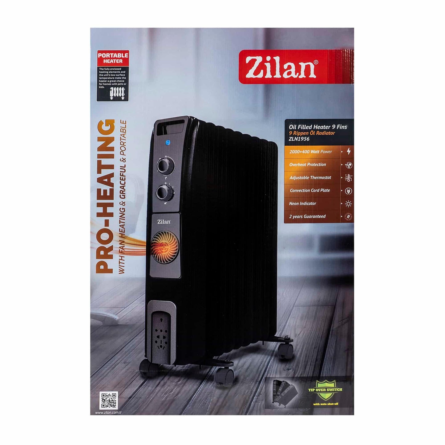 Calorifer electric cu ulei, termostat reglabil, putere 2400W, 9 elementi / ZLN 1956