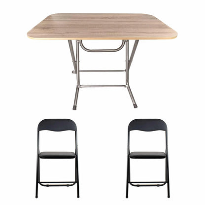 Masa plianta cu blat mdf, dimensiuni 70x120x73 cm (ZLN 2531) plus 2 x scaun bucatarie pliant (DSY 1115) / ZLN 2531_STEJAR_2S