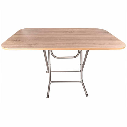 Masa plianta cu blat mdf, dimensiuni 70x120x73 cm (ZLN 2531) plus 6 x scaun bucatarie pliant (DSY 1115) / ZLN 2531_STEJAR_6S