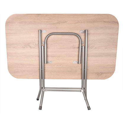 Masa plianta cu blat mdf, dimensiuni 70x120x73 cm (ZLN 2531) plus 2 x scaun bucatarie pliant (DSY 1115) / ZLN 2531_STEJAR_2S