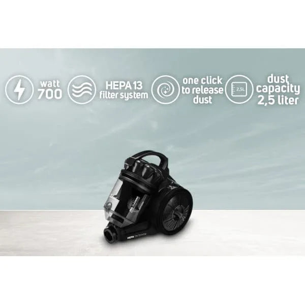 Aspirator fara sac, putere 700W, filtru HEPA13, control flux de aer pe maner, negru ZILAN / ZLN 3300