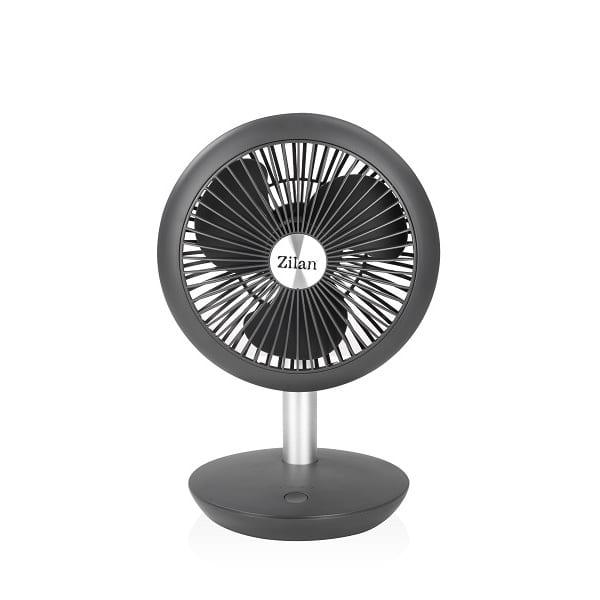 Ventilator portabil reincarcabil, gri incarcare USB, putere 5W, diametru 18 cm, 4 viteze reglabil pe vertical / ZLN 4000