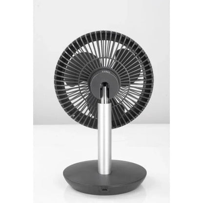 Ventilator portabil reincarcabil, gri incarcare USB, putere 5W, diametru 18 cm, 4 viteze reglabil pe vertical / ZLN 4000