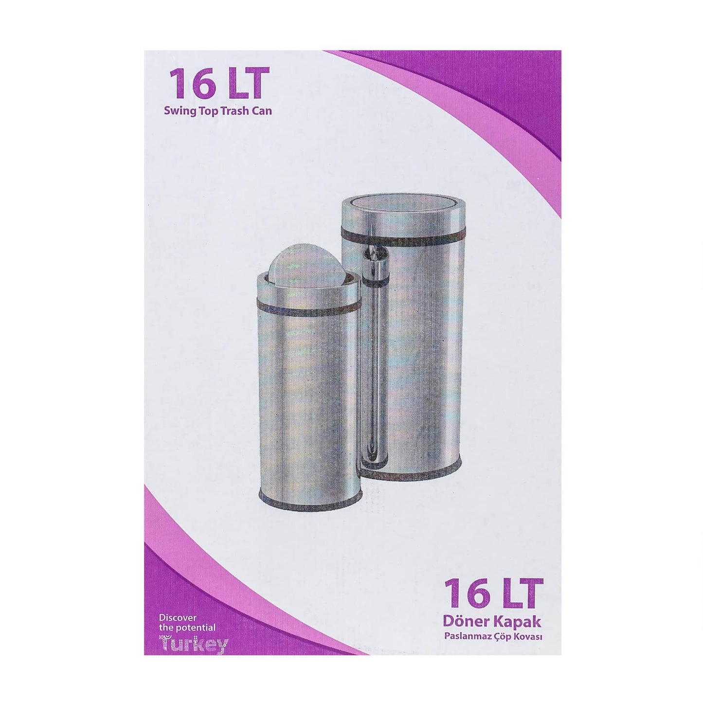 Cos menajer, capacitate 16 Litri din inox, capac rotativ / ZLN 4599